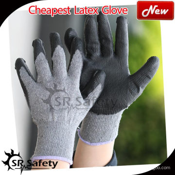 SRSAFETY Latex revestido de revestimento de policarbonato de calibre 10 em palma, luvas de trabalho revestidas com látex / lótex / luvas de trabalho em látex cinza